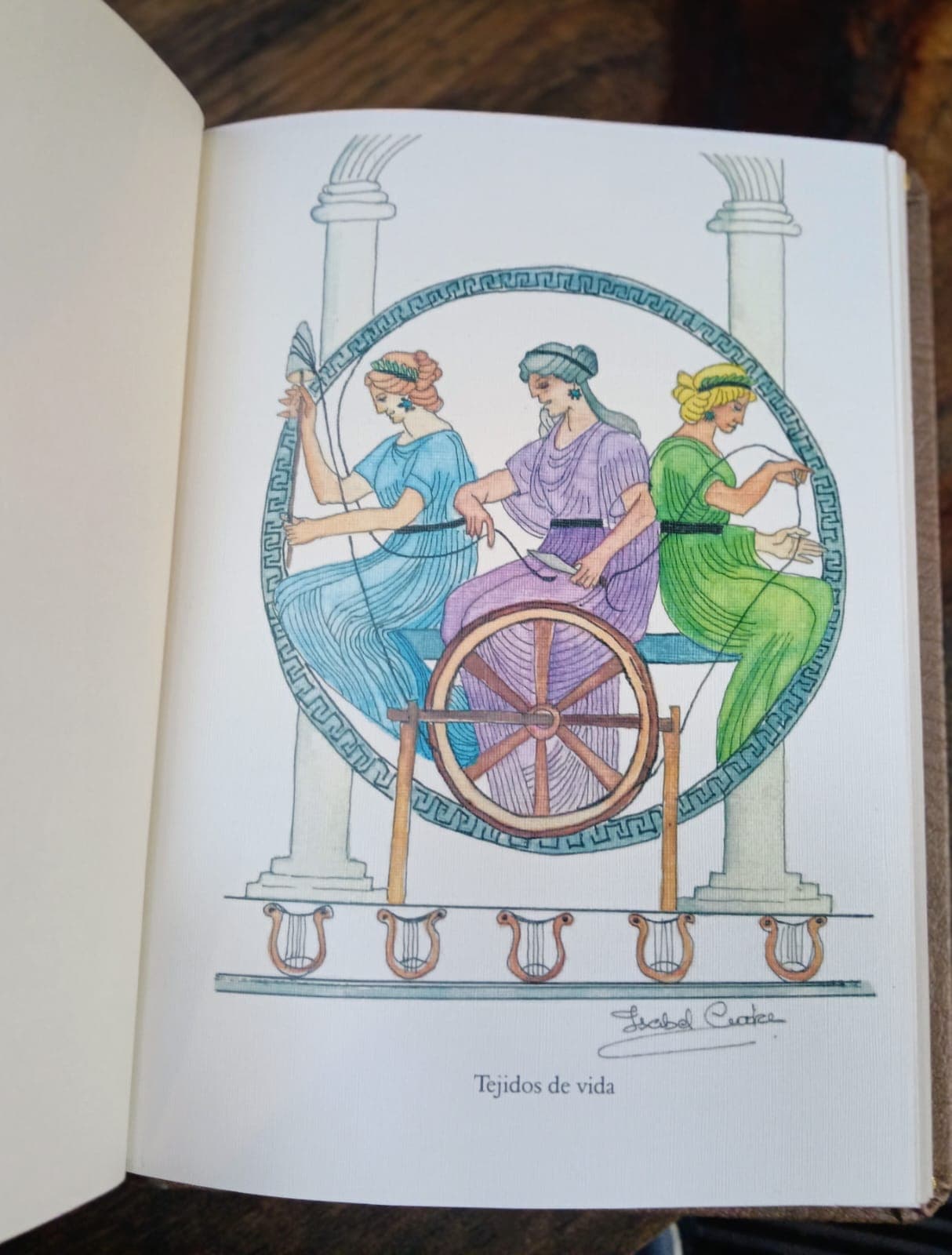 Ilustración de las Moiras, diosas griegas del destino